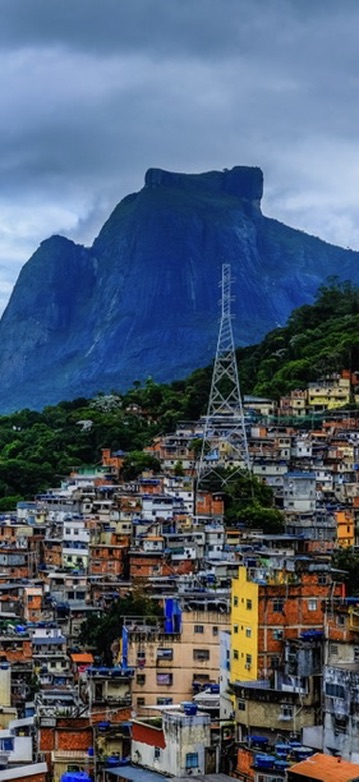 The hillside community below the Two Brothers mountain