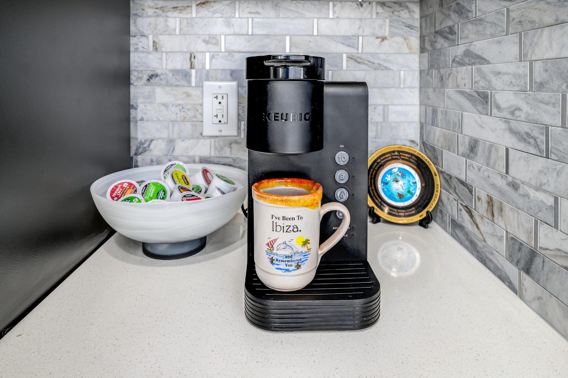 Coffee station with pod selection